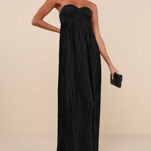 Black Satin Stretch Dress